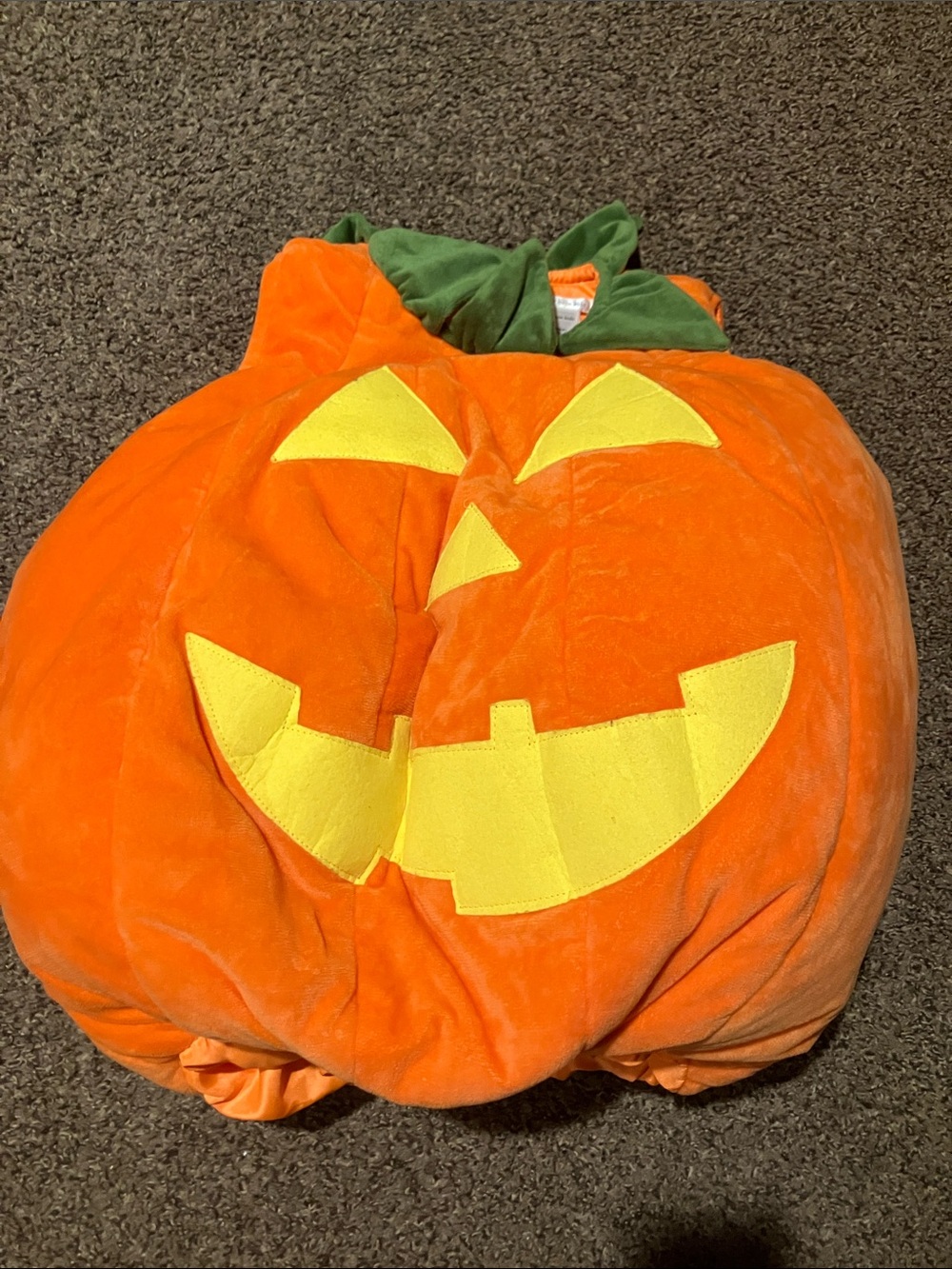 Orange Pumpkin Jack-O'-Lantern Kids Costume - Plush